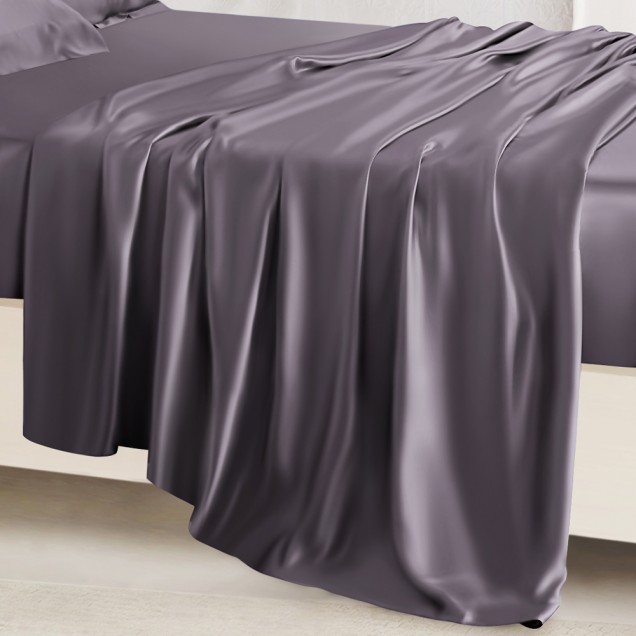Best Slate Gray 22 Momme Mulberry Silk Sheet Set UK Best Slate Gray 22 Momme Mulberry Silk Sheet Set UK