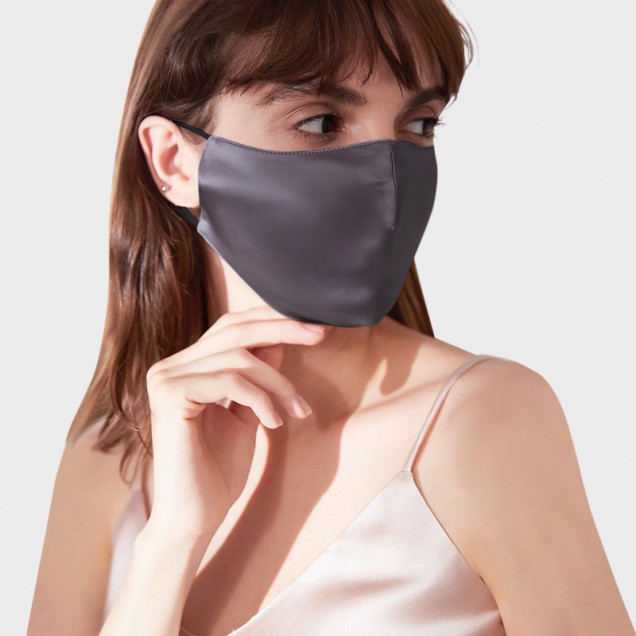 Best Slate Gray & Black Double-Sided 22 Momme Silk Face Mask UK Best Slate Gray & Black Double-Sided 22 Momme Silk Face Mask UK
