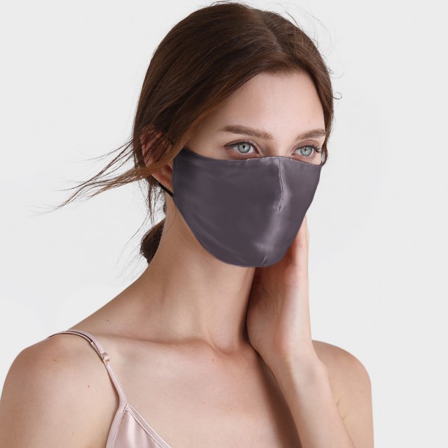 Best Slate Gray & Black Double-Sided 22 Momme Silk Face Mask UK Best Slate Gray & Black Double-Sided 22 Momme Silk Face Mask UK