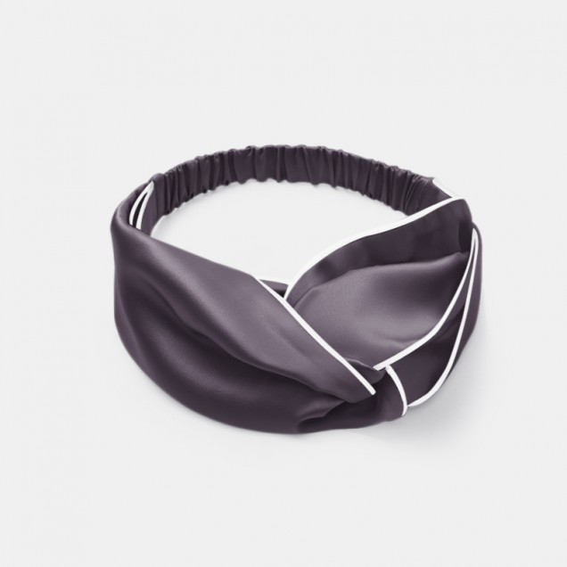 Best Slate Gray & Ivory Silk Headband UK Best Slate Gray & Ivory Silk Headband UK
