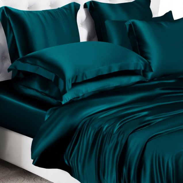 Best Teal 22 Momme Mulberry Silk Duvet Cover UK Best Teal 22 Momme Mulberry Silk Duvet Cover UK