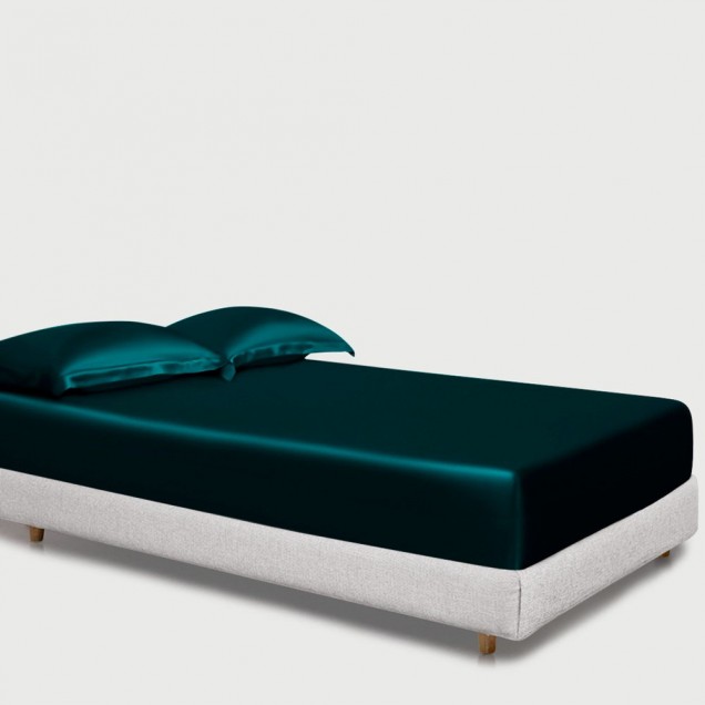 Best Teal 22 Momme Mulberry Silk Fitted Sheet UK Best Teal 22 Momme Mulberry Silk Fitted Sheet UK