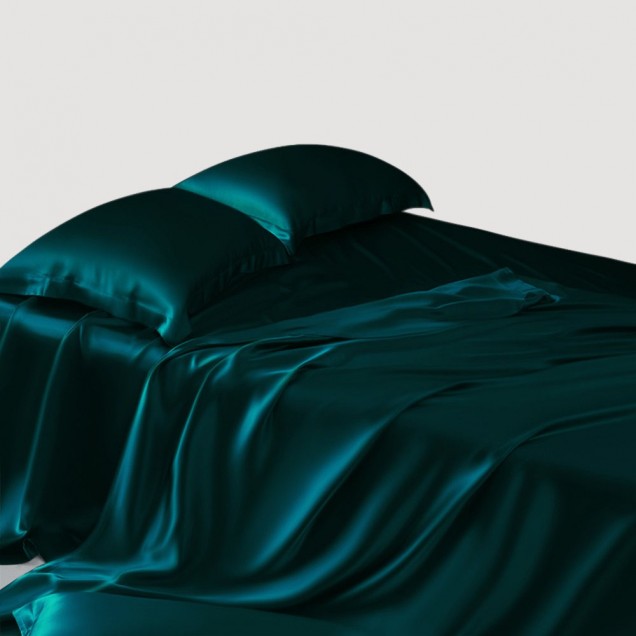 Best Teal 22 Momme Mulberry Silk Flat Sheet UK Best Teal 22 Momme Mulberry Silk Flat Sheet UK