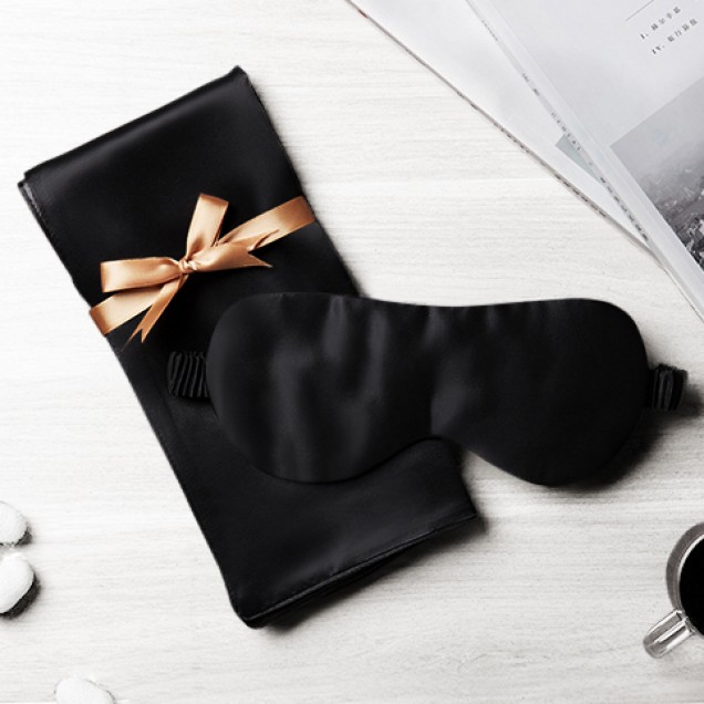 Best Two Piece Silk Gift Set Black Pillowcase & Eye Mask UK Best Two Piece Silk Gift Set Black Pillowcase & Eye Mask UK