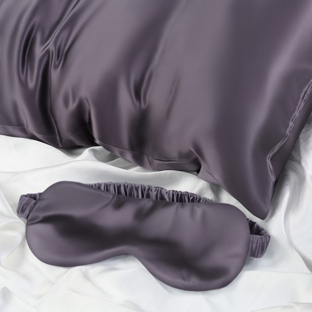 Best Two Piece Silk Gift Set Slate Gray Pillowcase & Eye Mask UK Best Two Piece Silk Gift Set Slate Gray Pillowcase & Eye Mask UK