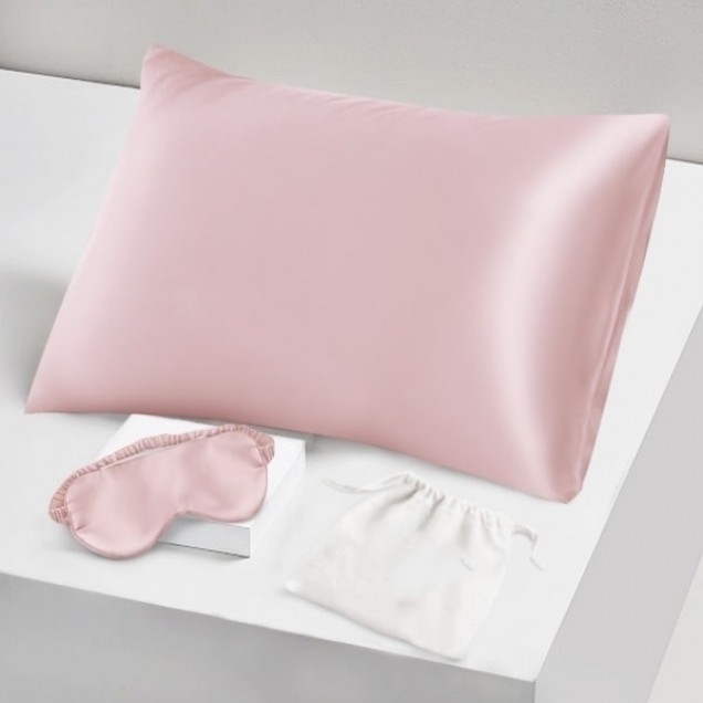 Best Two Piece Silk Gift Set Suede Rose Pillowcase & Eye Mask UK Best Two Piece Silk Gift Set Suede Rose Pillowcase & Eye Mask UK