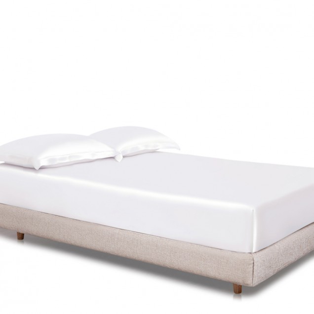 Best White 22 Momme Mulberry Silk Fitted Sheet UK