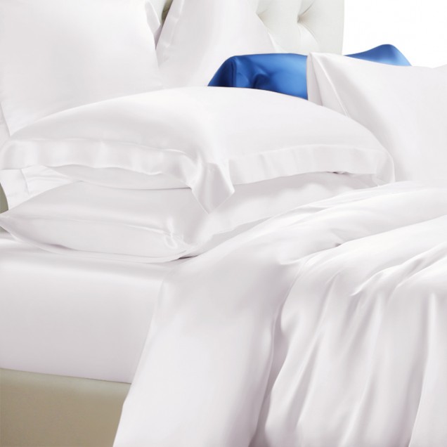Best White 22 Momme Mulberry Silk Fitted Sheet UK