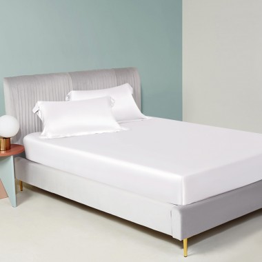 Best White 22 Momme Mulberry Silk Fitted Sheet UK