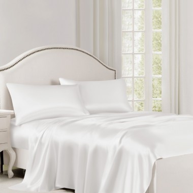Best White 22 Momme Mulberry Silk Flat Sheet UK
