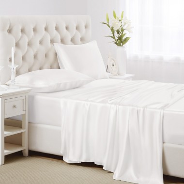 Best White 22 Momme Mulberry Silk Sheet Set UK