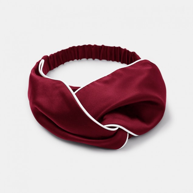 Best Wine & Ivory Silk Headband UK Best Wine & Ivory Silk Headband UK
